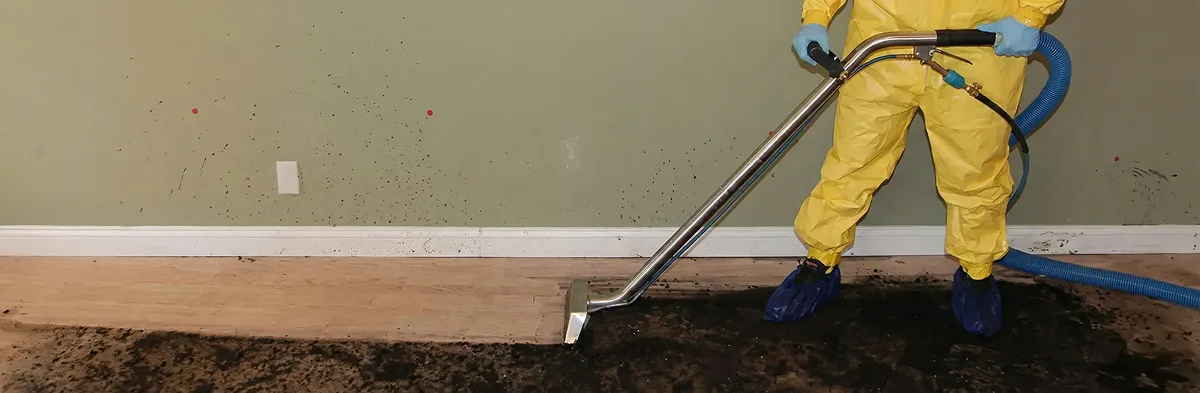 sewage removal service performing deep cleaning and extraction of sewage from an indoor area in Fort Wayne, IN